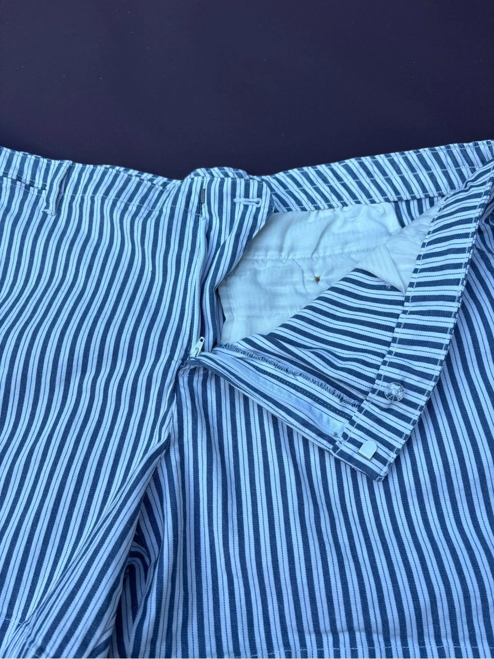 Lands' End 24w‎ plus size Blue and White Striped High Waist Women's Shorts